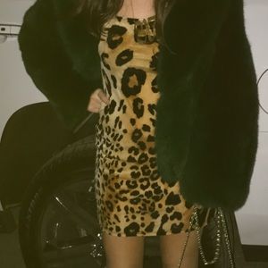 Leopard skinny strap dress